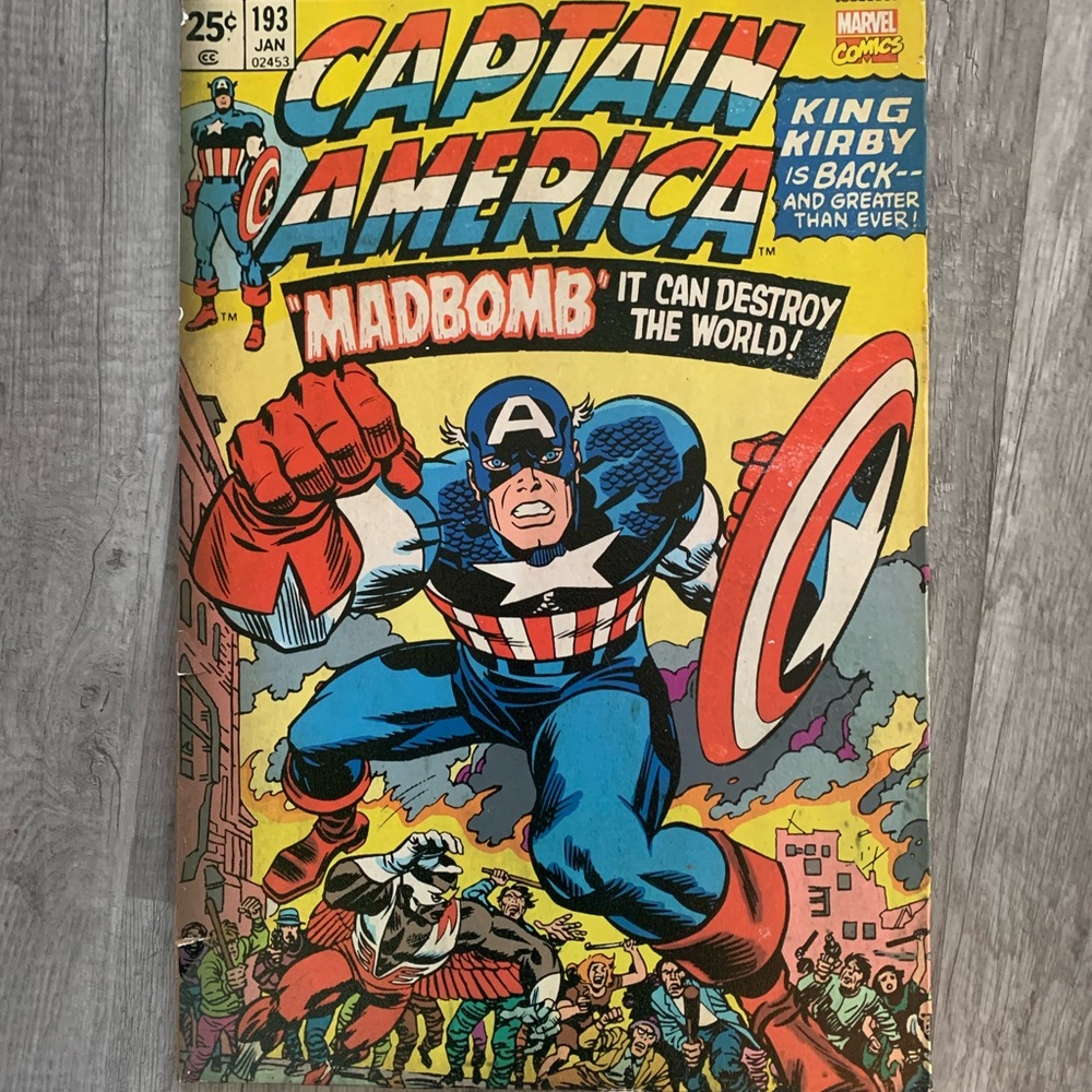 Marvel Captain America Madbomb Comic Wall Decal- Red, Blue, White